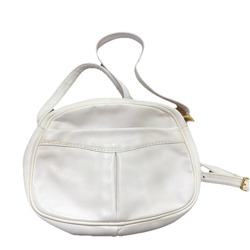 Vintage Francesco Biasia Italian Leather Shoulder Hand Bag Purse Ivory Summer